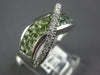 3.70CT DIAMOND & AAA RAINBOW GREEN AMETHYST 14K WHITE GOLD CRISS CROSS LOVE RING