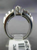 ESTATE WIDE 1.35CT MARQUISE & BAGUETTE DIAMOND 14K WHITE GOLD 3D ENGAGEMENT RING