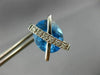 ESTATE LARGE 11.45CT DIAMOND & BLUE TOPAZ 14K WHITE GOLD 3D OVAL X STUD EARRINGS