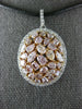 LARGE 3.58CT WHITE & MOCHA DIAMOND 18KT WHITE & ROSE GOLD 3D OVAL LOVE NECKLACE