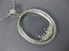 ESTATE LARGE 1.07CT DIAMOND 18KT WHITE GOLD 3D CLASSIC OVAL FLOATING PENDANT