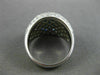 ESTATE LARGE 2.90CT DIAMOND & AAA SAPPHIRE 18KT WHITE GOLD PAVE ENGAGEMENT RING