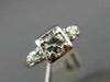 ANTIQUE .40CT OLD MINE DIAMOND 14KT WHITE GOLD 3D FISHTAIL ENGAGEMENT RING #9522