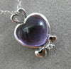 ESTATE 2.64CT DIAMOND & AMETHYST 18K WHITE GOLD HEART SHAPE LOVE HANGING PENDANT
