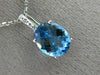 ESTATE 2.91CT DIAMOND & EXTRA FACET BLUE TOPAZ 14KT WHITE GOLD FLOATING PENDANT