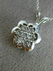ESTATE .45CT DIAMOND 14KT WHITE GOLD FLOATING BEZEL CLUSTER FLOWER PENDANT #6378