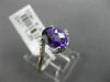 ESTATE 1.32CT DIAMOND & AAA AMETHYST 18K WHITE GOLD INFINITY OVAL SWIRL FUN RING