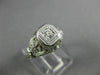 ANTIQUE .14CT DIAMOND 14KT WHITE GOLD SQUARE OPEN FILIGREE ENGAGEMENT RING 26658