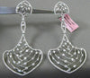ESTATE EXTRA LARGE 3.10CT DIAMOND 14KT WHITE GOLD OPEN FILIGREE HANGING EARRINGS