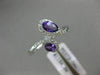 ESTATE WIDE .71CT DIAMOND & AAA OVAL AMETHYST 14KT WHITE GOLD 3D SNAKE LOVE RING