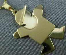 ESTATE 14KT YELLOW GOLD HANDCRAFTED BABY BOY ENGRAVABLE FLOATING PENDANT #25192