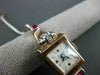 ANTIQUE .58CT OLD MINE DIAMOND AAA RUBY 14K WHITE & ROSE GOLD BLOVA WATCH #22618