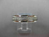 ESTATE 14KT WHITE GOLD SOLID ROPE & SHINY DESIGN MEN'S WEDDING RING 5mm #23146