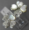 ESTATE .55CT DIAMOND & AAA MOTHER OF PEARL 14KT WHITE GOLD 3D FLOWER HEART RING