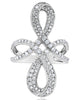 LARGE .72CT DIAMOND 14K WHITE GOLD 3D MULTI ROW CRISS CROSS DOUBLE INFINITY RING