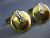 ESTATE .08CT DIAMOND 18KT WHITE & YELLOW GOLD 3D CLASSIC ROUND CUFFLINKS #167