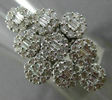 ESTATE LARGE 2.13CT DIAMOND 18KT WHITE GOLD 3D MULTI CLUSTER FLEXIBLE FUN RING