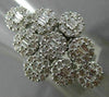 ESTATE LARGE 2.13CT DIAMOND 18KT WHITE GOLD 3D MULTI CLUSTER FLEXIBLE FUN RING