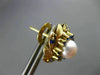 ESTATE 1.0CT AAA SAPPHIRE & SOUTH SEA PEARL 14K YELLOW GOLD 3D EARRINGS #20788
