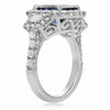 EGL CERTIFIED LARGE 6CT DIAMOND & AAA SAPPHIRE PLATINUM 3 STONE ENGAGEMENT RING