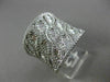 ESTATE EXTRA LARGE 2.18CT DIAMOND 14K WHITE GOLD 3D MULTI ROW OPEN FILIGREE RING