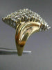 ESTATE LARGE 1.36CT DIAMOND 14KT WHITE & YELLOW GOLD 3D COCKTAIL RING #7368