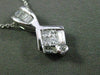 ESTATE .56CT ROUND BAGUETTE PRINCESS DIAMOND 14KT WHITE GOLD 3D SQUARE PENDANT