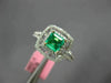 ESTATE .74CT DIAMOND & AAA EMERALD 18KT 2 TONE GOLD DOUBLE HALO ENGAGEMENT RING