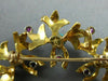 ANTIQUE AAA TURQUOISE RUBY 18K YELLOW GOLD FLORAL WREATH CIRCLE BROOCH PIN #1956