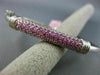 ESTATE 1.15CT PINK SAPPHIRE 14KT WHITE GOLD 3D CLASSIC MULTI ROW BANGLE BRACELET