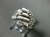 ESTATE WIDE .60CT DIAMOND 14KT WHITE GOLD SIX STONE CRISS CROSS ETOILE FUN RING