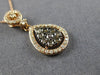 ESTATE .45CT WHITE & CHOCOLATE FANCY DIAMOND 14K ROSE GOLD 3D TEAR DROP PENDANT