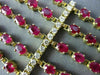 ESTATE WIDE 26.91CT DIAMOND & RUBY 14KT YELLOW GOLD 3D MULTI ROW TENNIS BRACELET