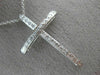 ESTATE LARGE .35CT ROUND DIAMOND 18KT WHITE GOLD 3D CLASSIC CROSS PENDANT #1140