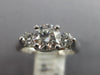 ESTATE 1.2CT DIAMOND 14K WHITE GOLD CLASSIC ROUND 3 STONE LUCIDA ENGAGEMENT RING