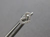 ESTATE SMALL .10CT DIAMOND 14KT WHITE GOLD 3D OPEN HEART LOVE STUD EARRINGS