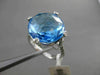 ESTATE 13.32CT DIAMOND & AAA EXTRA FACET BLUE TOPAZ 14KT WHITE GOLD 3D ROPE RING