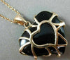 ESTATE .35CT DIAMOND & ONYX 14KT ROSE GOLD 3D HANDCRAFTED HEART FLOATING PENDANT
