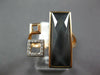 .07CT DIAMOND & AAA GREY QUARTZ 14KT ROSE GOLD 3D SQUARE RECTANGULAR FUN RING