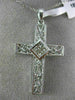 ESTATE LARGE .45CT DIAMOND 18KT WHITE GOLD CLASSIC FILIGREE CROSS PENDANT #6916