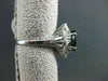 ESTATE LARGE 3.20CT DIAMOND & AAA SAPPHIRE PLATINUM OVAL FILIGREE BALLERINA RING