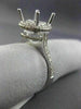 ESTATE LARGE .65CT DIAMOND 14KT WHITE GOLD ROUND HALO SEMI MOUNT ENGAGMENT RING