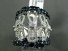 ESTATE MASSIVE 2.82CT DIAMOND & SAPPHIRE 18KT WHITE GOLD INFINITY COCKTAIL RING