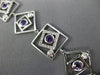 ESTATE WIDE 2.31CT DIAMOND & AAA AMETHYST 14KT WHITE GOLD SQUARE ETOILE BRACELET