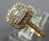 ESTATE .50CT DIAMOND 18KT ROSE GOLD ROUND & BAGUETTE CLUSTER HALO PROMISE RING