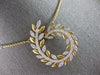 EXTRA LARGE 2.25CT DIAMOND 14KT YELLOW GOLD MULTI LEAF CRISS CROSS LOVE NECKLACE