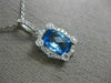1.70CT DIAMOND & AAA BLUE TOPAZ 14KT WHITE GOLD RECTANGULAR HALO ETOILE PENDANT