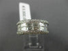 WIDE 1.58CT ROUND & BAGUETTE DIAMOND 18K WHITE GOLD 3D SEMI ROW ANNIVERSARY RING