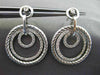 ESTATE LARGE 1.0CT DIAMOND 14KT WHITE GOLD CIRCLE OF LIFE ETOILE HOOP EARRINGS
