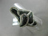 ESTATE MASSIVE 3.13CT WHITE & BLACK DIAMOND 14K WHITE GOLD MULTI LEAF FANCY RING